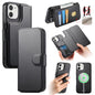 For iPhone 12 / 12 Pro CaseNeo Finger Grip Strap MagSafe Leather Phone Case(Black)
