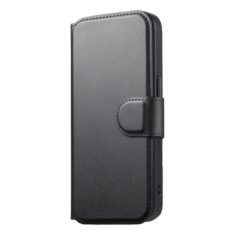 For iPhone 12 / 12 Pro CaseNeo Finger Grip Strap MagSafe Leather Phone Case(Black)