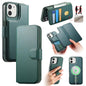 For iPhone 12 / 12 Pro CaseNeo Finger Grip Strap MagSafe Leather Phone Case(Green)