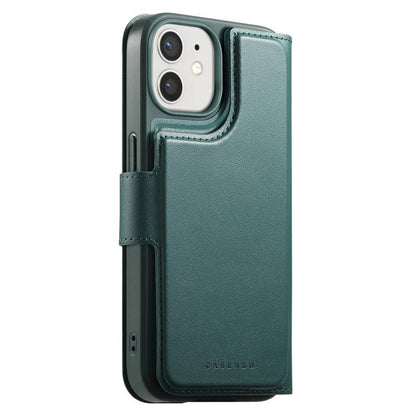 For iPhone 12 / 12 Pro CaseNeo Finger Grip Strap MagSafe Leather Phone Case(Green)