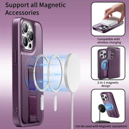Pour iPhone 12 Pro Max ÉtuiNeo Étui en cuir avec dragonne et support MagSafe(Violet)