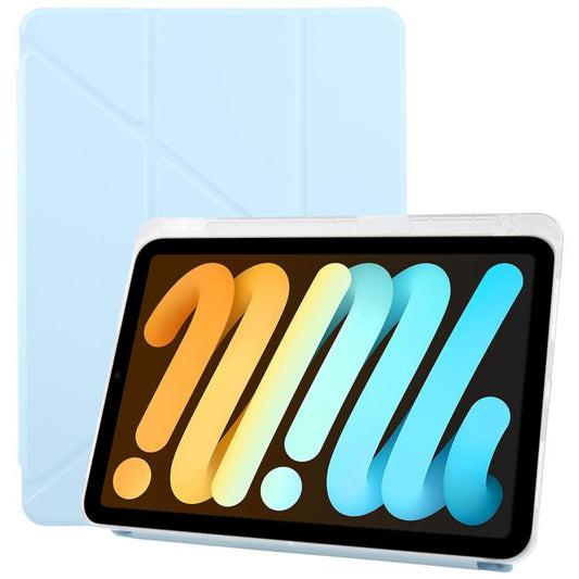 Pour iPad mini 6 / mini 2024 ZGA Genre Series Y-Fold Housse en Cuir pour Tablette avec Emplacement Stylet (Bleu)
