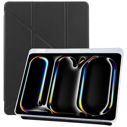 For iPad Pro 13 2025 / 2024 ZGA Genre Series Y-Fold Leather Tablet Case with Pen Slot(Black)