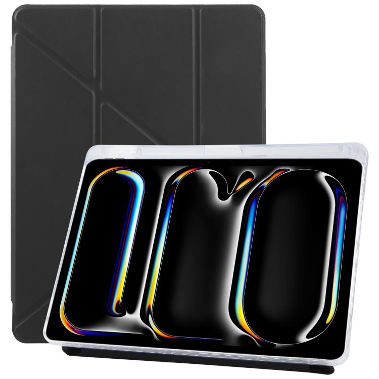 For iPad Pro 11 2025 / 2024 ZGA Genre Series Y-Fold Leather Tablet Case with Pen Slot(Black)