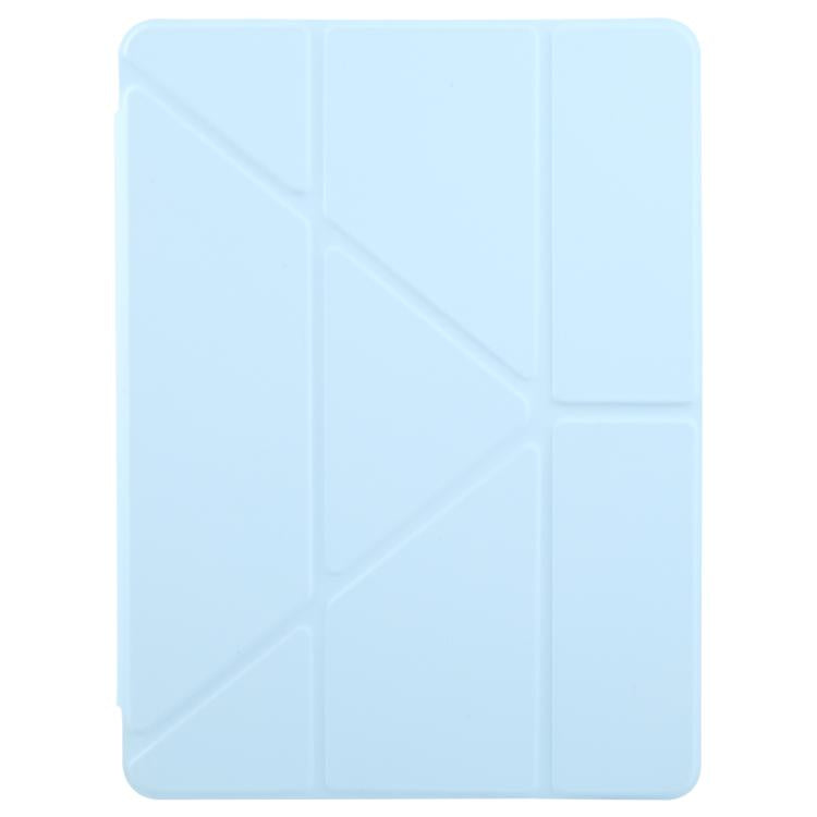 For iPad 10.2 2021 / Air 10.5 ZGA Genre Series Y-Fold Leather Tablet Case with Pen Slot(Blue)