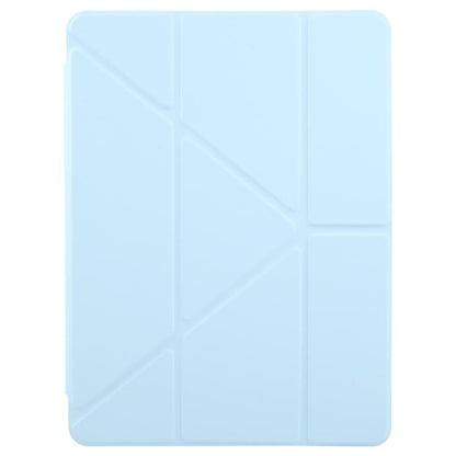 For iPad Pro 11 2022 / 2021 ZGA Genre Series Y-Fold Leather Tablet Case with Pen Slot(Blue)