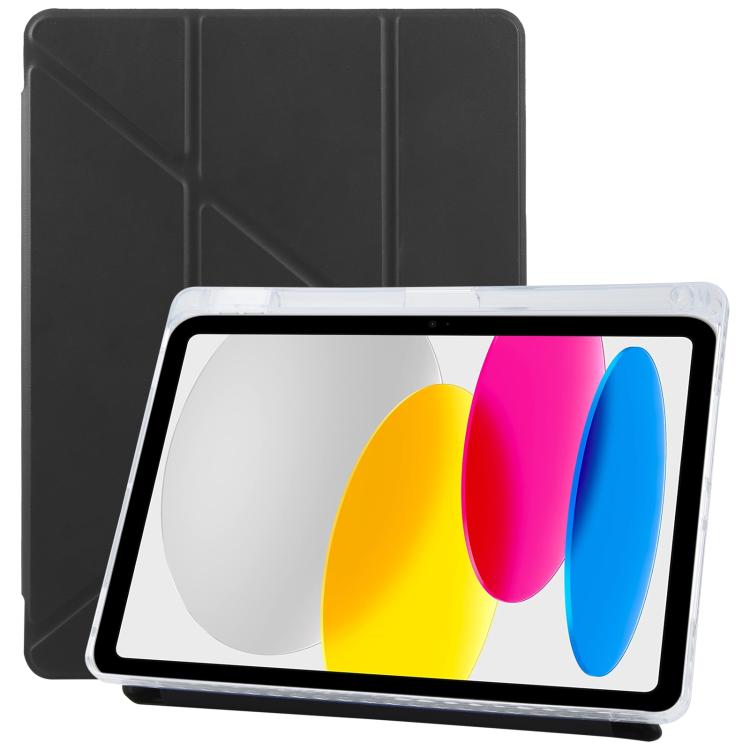 Pour iPad 2025 / 2022 ZGA Series Étui en cuir pliable en Y pour tablette avec fente pour stylet (noir)