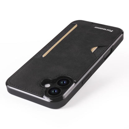 For iPhone 16 Plus Forwenw F5 Series Integrated Card Bag Phone Case(Black)