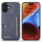 Pour iPhone 16 Plus Étui de téléphone avec porte-cartes intégré Forwenw F5 Series (bleu)