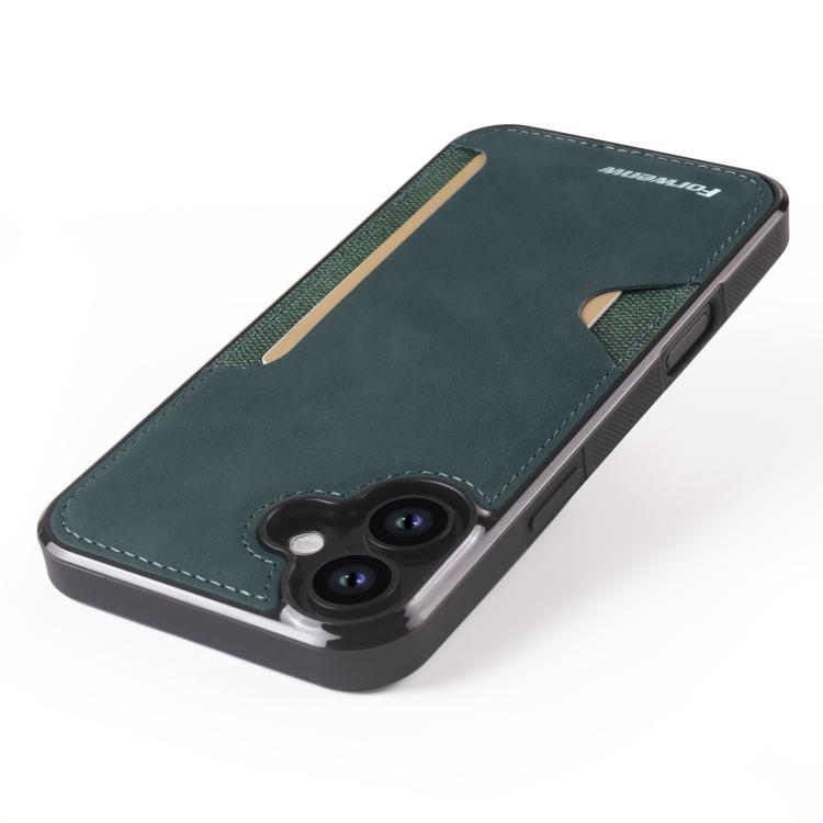 For iPhone 16 Forwenw F5 Series Integrated Card Bag Phone Case(Green)