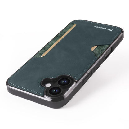 For iPhone 16 Forwenw F5 Series Integrated Card Bag Phone Case(Green)