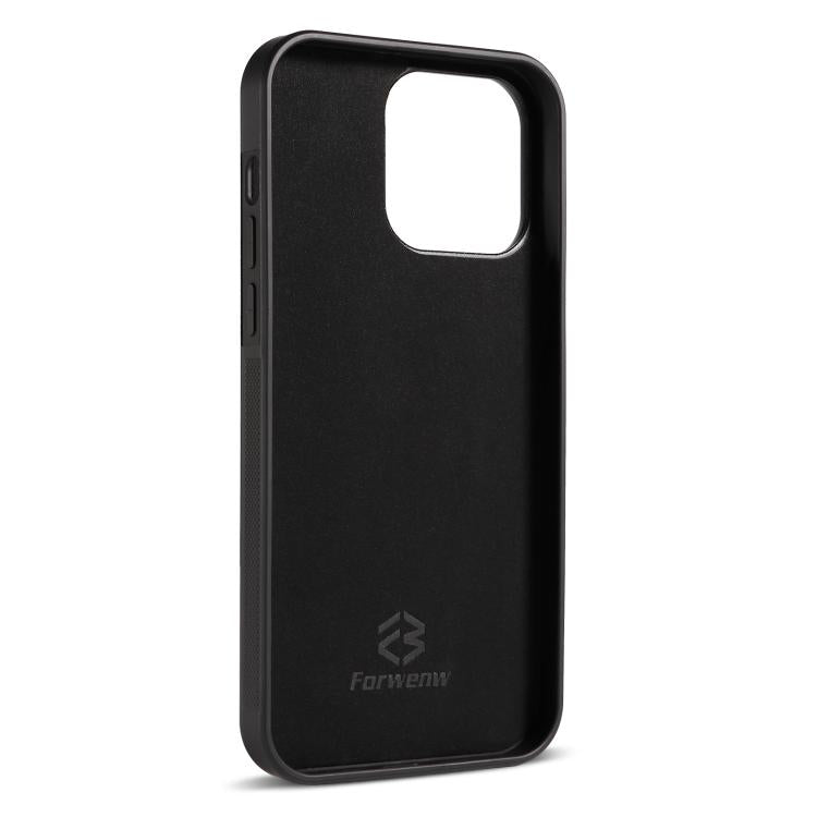 For iPhone 14 Pro Max Forwenw F5 Series Integrated Card Bag Phone Case(Brown)
