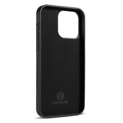 For iPhone 14 Pro Max Forwenw F5 Series Integrated Card Bag Phone Case(Brown)