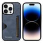 Pour iPhone 14 Pro Coque de Téléphone avec Porte-Cartes Intégré Forwenw Série F5 (Bleu)