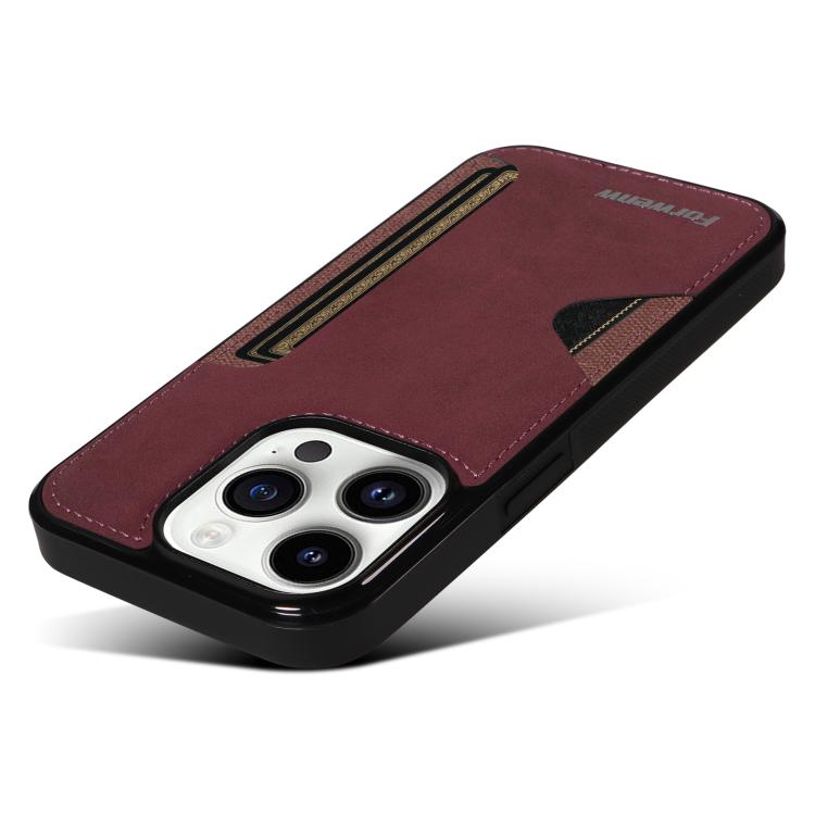 For iPhone 14 Pro Forwenw F5 Series Integrated Card Bag Phone Case(Red)