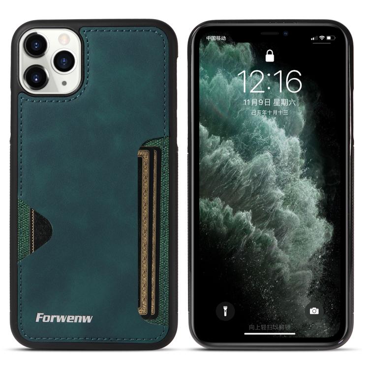 For iPhone 11 Pro Max Forwenw F5 Series Integrated Card Bag Phone Case(Green)