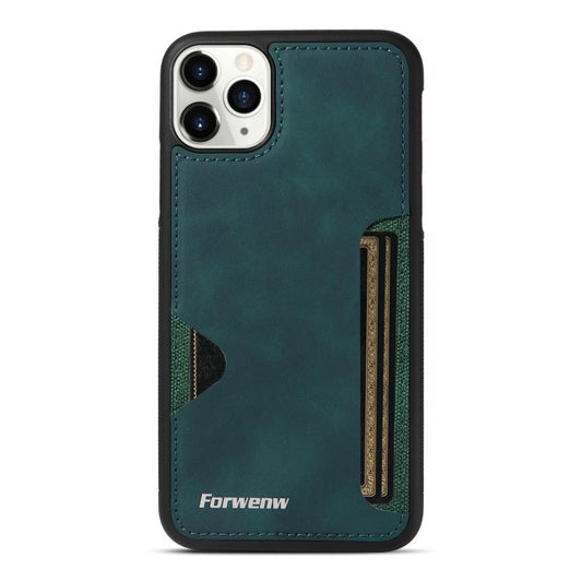 For iPhone 11 Pro Max Forwenw F5 Series Integrated Card Bag Phone Case(Green)