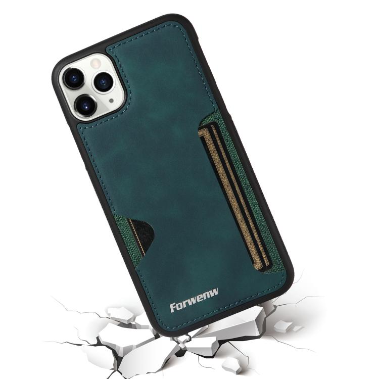 For iPhone 11 Pro Max Forwenw F5 Series Integrated Card Bag Phone Case(Green)