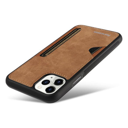 For iPhone 11 Pro Max Forwenw F5 Series Integrated Card Bag Phone Case(Brown)