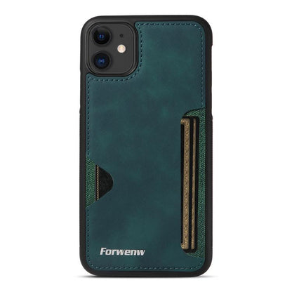 For iPhone 11 Forwenw F5 Series Integrated Card Bag Phone Case(Green)