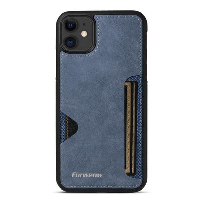 Pour iPhone 11 Étui de Téléphone Forwenw F5 Series avec Porte-Cartes Intégré (Bleu)