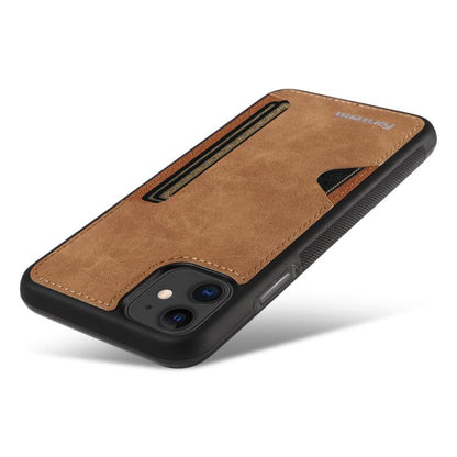 Pour iPhone 11 Étui de Téléphone Forwenw F5 Series avec Porte-Cartes Intégré (Marron)