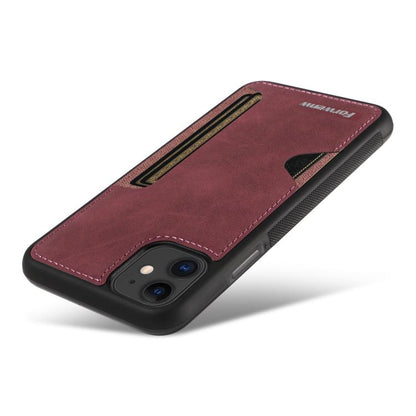 For iPhone 11 Forwenw F5 Series Integrated Card Bag Phone Case(Red)