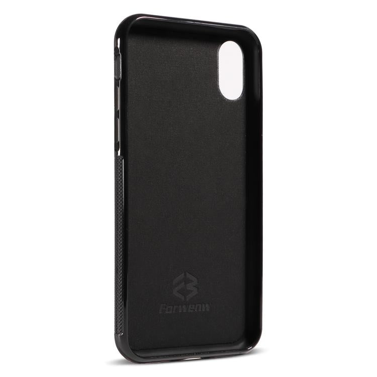 For iPhone X / XS Forwenw F5 Series Integrated Card Bag Phone Case(Blue)