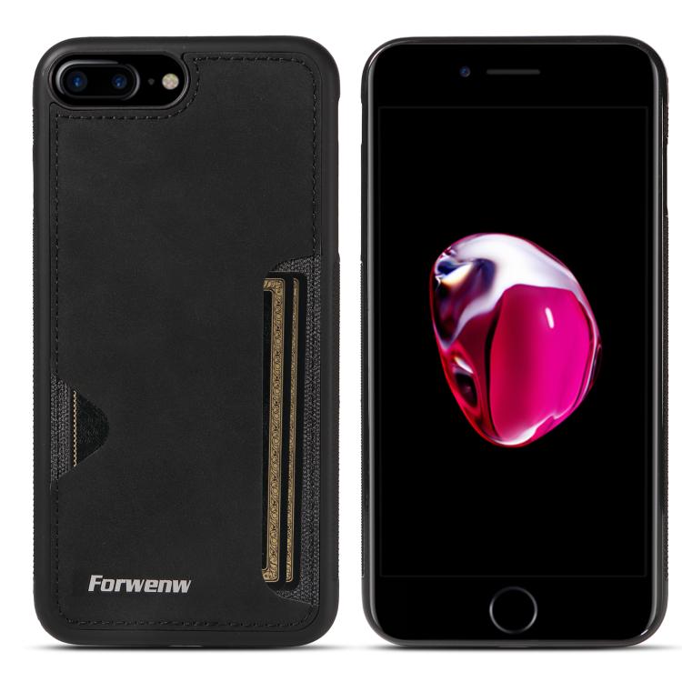 For iPhone 7 Plus / 8 Plus Forwenw F5 Series Integrated Card Bag Phone Case(Black)