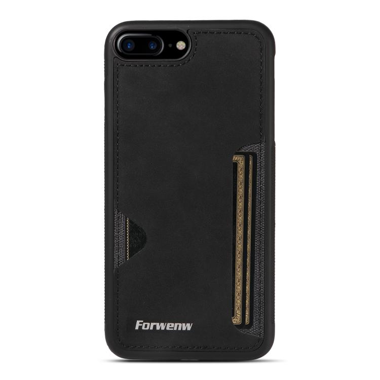 For iPhone 7 Plus / 8 Plus Forwenw F5 Series Integrated Card Bag Phone Case(Black)