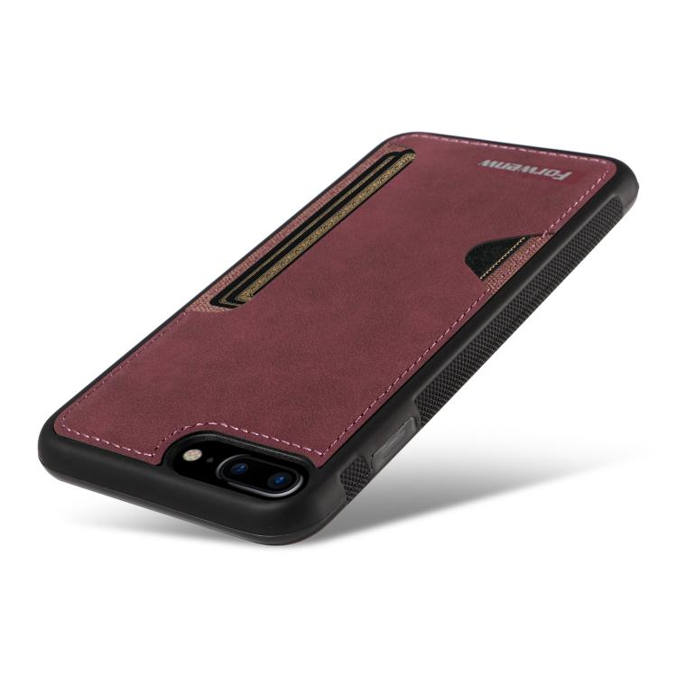 For iPhone 7 Plus / 8 Plus Forwenw F5 Series Integrated Card Bag Phone Case(Red)