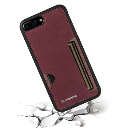 For iPhone 7 Plus / 8 Plus Forwenw F5 Series Integrated Card Bag Phone Case(Red)