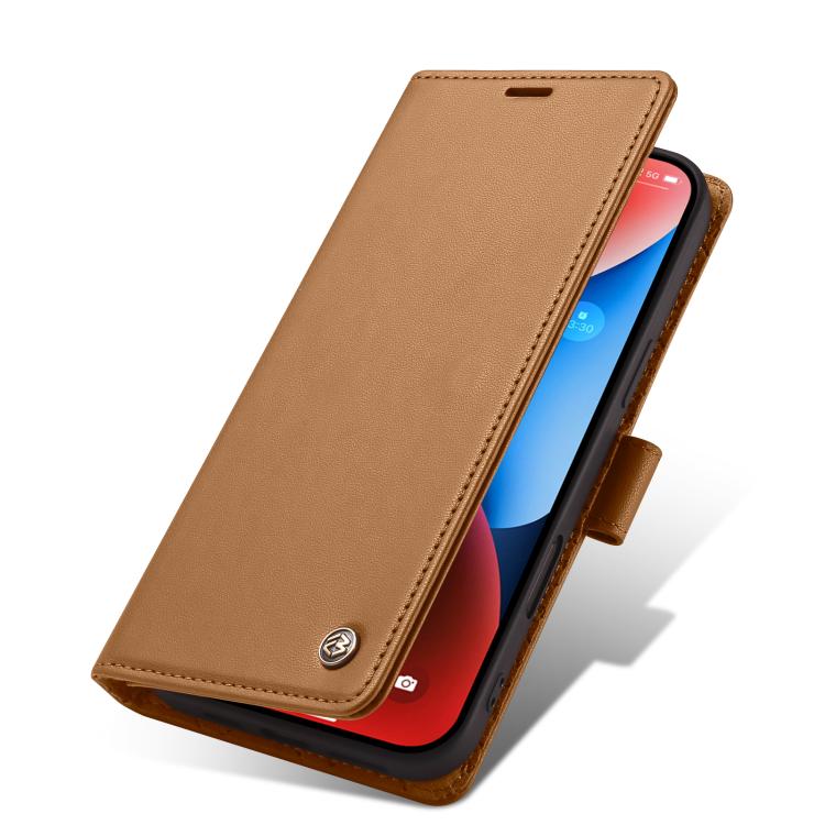 For iPhone 16 Plus Forwenw F6 Series RFID Leather Phone Case(Brown)