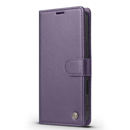 Pour iPhone 16 Plus Étui de téléphone en cuir RFID Forwenw série F6 (violet)