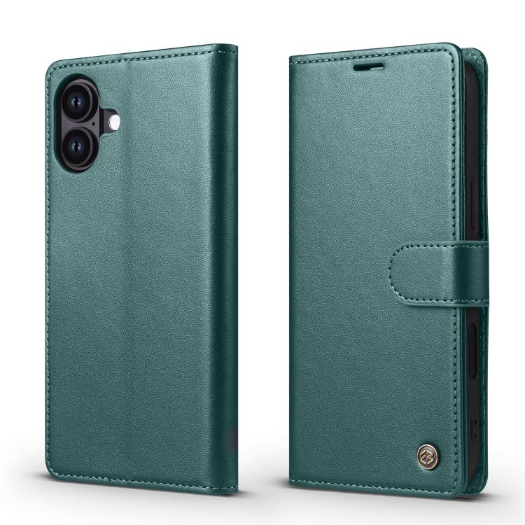 For iPhone 16 Plus Forwenw F6 Series RFID Leather Phone Case(Green)