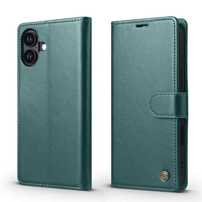 For iPhone 16 Plus Forwenw F6 Series RFID Leather Phone Case(Green)