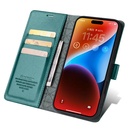 For iPhone 16 Plus Forwenw F6 Series RFID Leather Phone Case(Green)