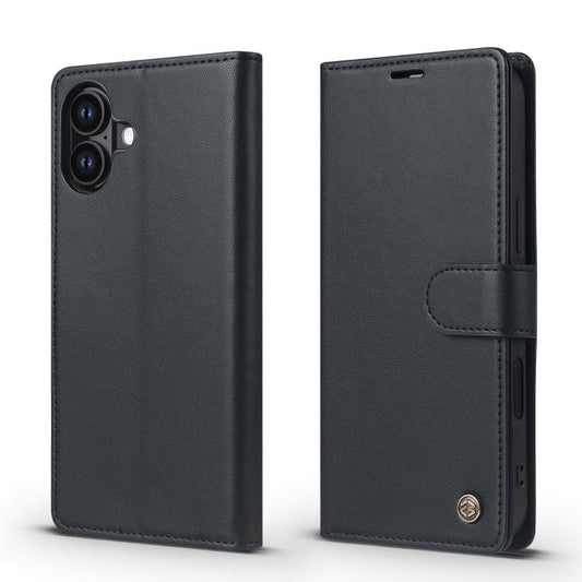 For iPhone 16 Forwenw F6 Series RFID Leather Phone Case(Black)