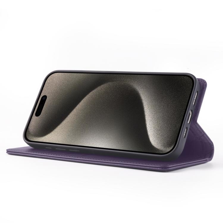 For iPhone 15 Pro Max Forwenw F6 Series RFID Leather Phone Case(Purple)