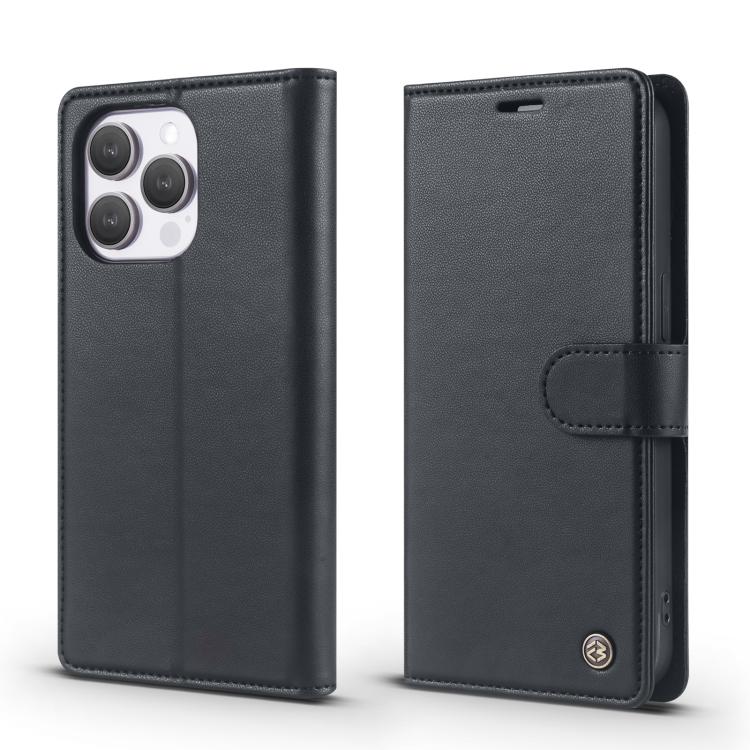 For iPhone 15 Pro Max Forwenw F6 Series RFID Leather Phone Case(Black)