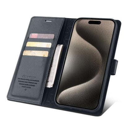 For iPhone 15 Pro Forwenw F6 Series RFID Leather Phone Case(Black)