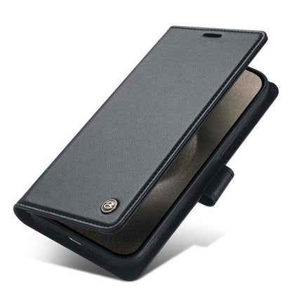 For iPhone 15 Pro Forwenw F6 Series RFID Leather Phone Case(Black)