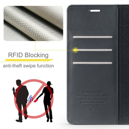 For iPhone 15 Pro Forwenw F6 Series RFID Leather Phone Case(Black)
