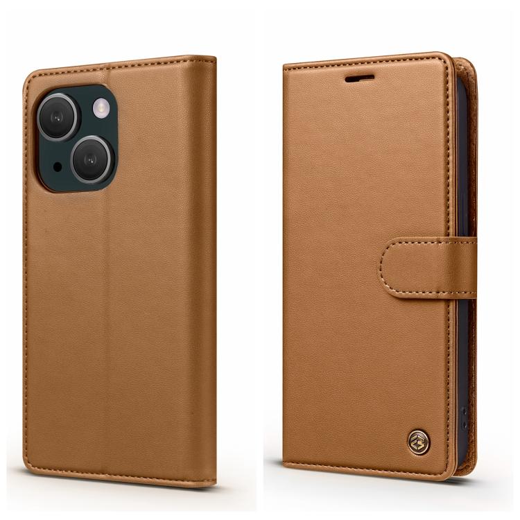 For iPhone 15 Plus Forwenw F6 Series RFID Leather Phone Case(Brown)