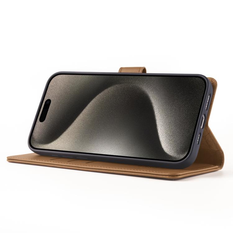 For iPhone 15 Plus Forwenw F6 Series RFID Leather Phone Case(Brown)