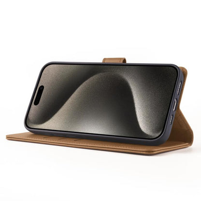 For iPhone 15 Plus Forwenw F6 Series RFID Leather Phone Case(Brown)