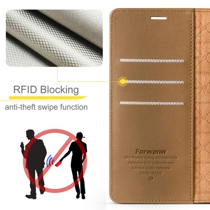 For iPhone 15 Plus Forwenw F6 Series RFID Leather Phone Case(Brown)
