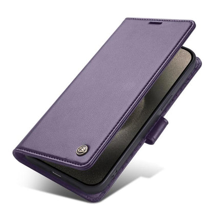 For iPhone 15 Forwenw F6 Series RFID Leather Phone Case(Purple)