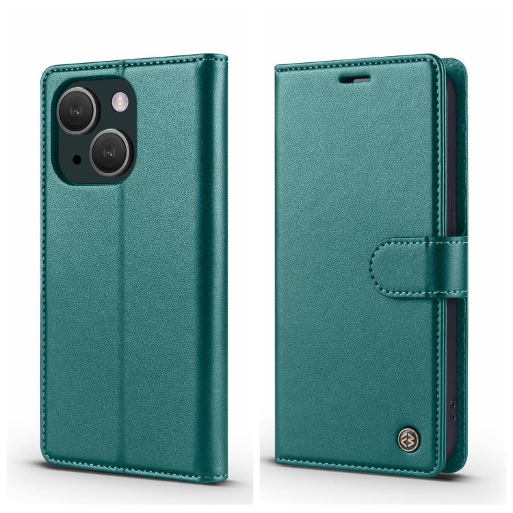 Pour iPhone 14 Plus Étui portefeuille en cuir RFID Forwenw F6 Series (Vert)