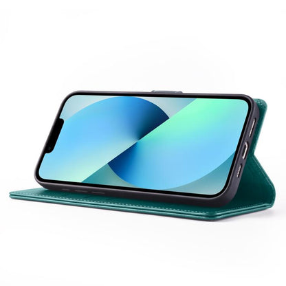 Pour iPhone 14 Plus Étui portefeuille en cuir RFID Forwenw F6 Series (Vert)